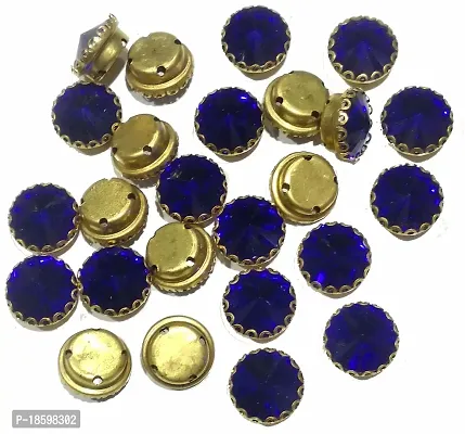 Beads  Crafts: Round Clip Stones for Embroidery Work, Jewelry Making, Dress and DIY Craft 12mm (Royal Blue, 50)-thumb0