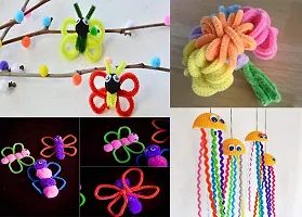 Beads  Crafts: Craft Pipe Cleaner for Hobby Crafts, Scrapbooking, DIY Accessory, Synthetic Pipe Cleaners Multicolor 12 (Pack of 100 Pcs)-thumb1