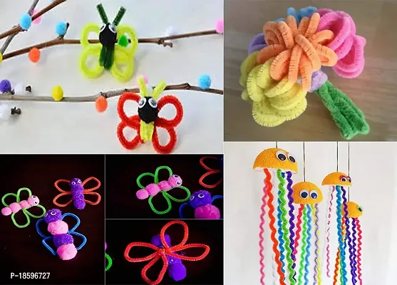 Beads  Crafts: Craft Pipe Cleaner for Hobby Crafts, Scrapbooking, DIY Accessory, Synthetic Pipe Cleaners Multicolor 12 (Pack of 100 Pcs)-thumb2