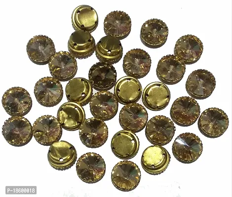 Beads  Crafts: Round Clip Stones for Embroidery Work, Jewelry Making, Dress and DIY Craft 12mm (LCT, 50)