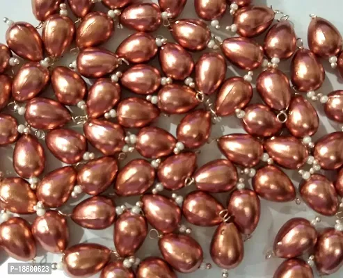 Beads  Crafts: Drop Shape Acrylic Hanging Beads 10mm for Jewelry Making, Necklace, Earring, Bracelet, Embroidery, (Pack of 100 GMS/Approx 230 Pcs) (Copper)-thumb0