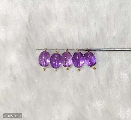 Beads  Crafts: Oval Shape Glass Hanging Beads 10mm for Jewellery Making/Necklace/Earring/Bracelet/Embroidery/Dress (Pack of 100 Pcs.) (Trans Purple)