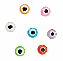 Beads  Crafts: Acrylic Round Eye Beads for Crafts, Embroidery, Jewellery Making 10mm x 4mm Multicolor (Pack of 100 Pcs)-thumb1