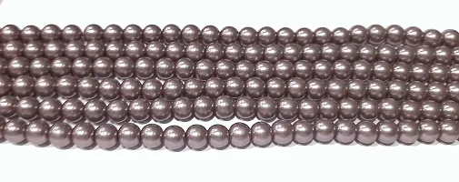 Beads & Crafts: Round Glass Pearl Beads for Jewellery Making, Beading, Arts and Crafts and Embroidery Work (Pack of 5 Bead Strings/Approx 225 Beads Per String)