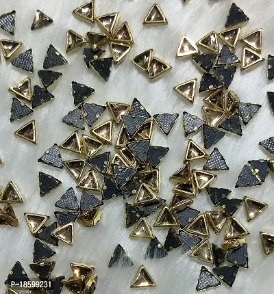 Beads  Crafts: Kundan Stone Triangle Shape for Embroidery, Craft and Jewelry Making (Pack of 100 GMS)-thumb0