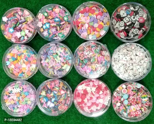 Beads  Crafts: Resin Charms Made of Clay in 12 Designs of 6mm for Resin Art, Decoration, DIY Art and Craft, Design May Vary as per Availability (Pack of 100 GMS)