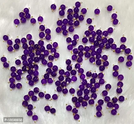 Beads  Crafts: Round Shape Glass Hanging Beads 6mm for Jewelry Making, Embroidery, Necklace, Earring, Bracelet, Dresses (Purple, 100)