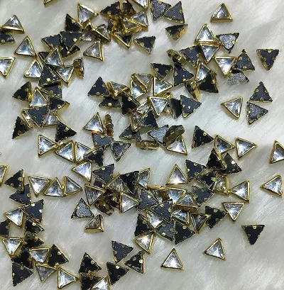 Beads & Crafts: Kundan Stone Triangle Shape for Embroidery, Craft and Jewelry Making (Pack of 100 GMS)