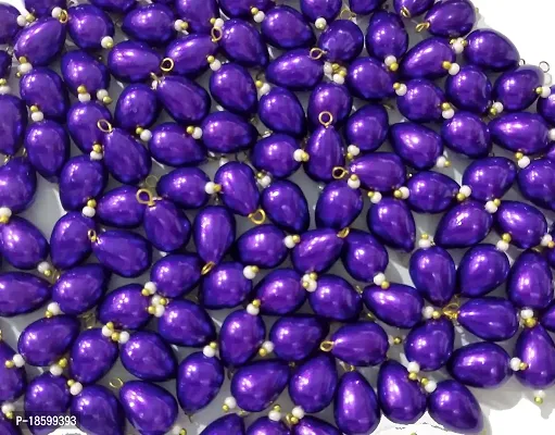 Beads  Crafts: Drop Shape Acrylic Hanging Beads 10mm for Jewelry Making, Necklace, Earring, Bracelet, Embroidery, (Pack of 100 GMS/Approx 230 Pcs) (Purple)-thumb0