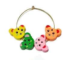 Beads  Crafts: Cat Face Shape Wooden Beads for Scrap Booking, Art and Craft, Decorations, DIY (Multicolor, 2cm) - (Pack of 50 GMS/Approx 60 Pcs)-thumb1