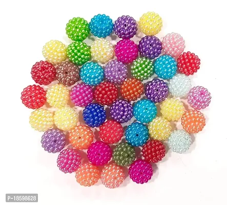 Beads  Crafts Fruit Shape Round Acrylic Beads for Art and Craft, Jewellery Making 14mm (Pack of 50 GMS, Approx 45 Pcs)-thumb2