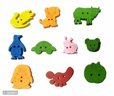 Beads  Crafts: 100 Piece Wooden Beads Birds Animal Shape (Pack of 50 GMS)
