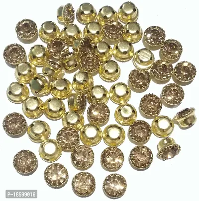 Beads  Crafts: Round Glass Clip Stones 8mm for Jewelry Making, Embroidery, Dress and DIY Craft (Pack of 100 Pcs) (LCT)-thumb0