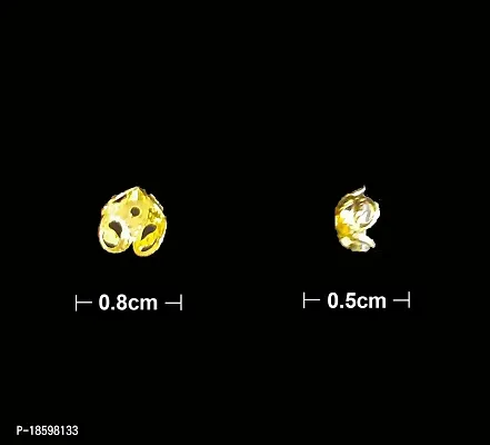 Beads  Crafts: Golden Fancy Flower Bead caps for Jewellery Making/Finding 8mm (Pack of 50 GMS.)-thumb3