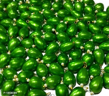 Beads  Crafts: Drop Shape Acrylic Hanging Beads 10mm for Jewelry Making, Necklace, Earring, Bracelet, Embroidery, (Pack of 100 GMS/Approx 230 Pcs) (Green)-thumb0
