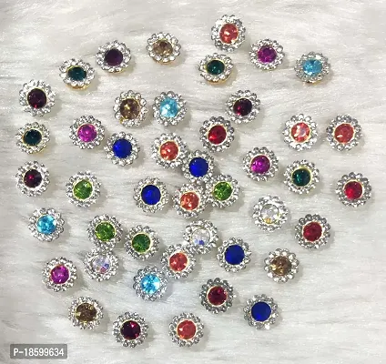 Beads  Crafts: 10mm Multicolor Stone Flower for Embroidery, Clothes, Blouse, Saree, Dress Decoration (Pack of Approx (250)