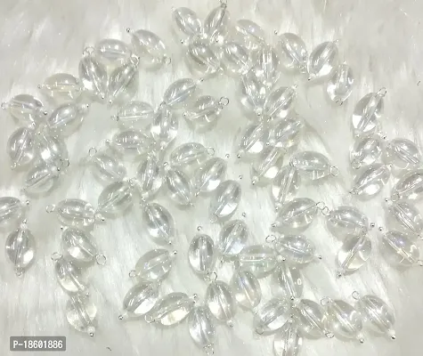 Beads  Crafts: Oval Shape Glass Hanging Beads 10mm for Jewellery Making, Necklace, Earring, Bracelet, Embroidery, Dresses (Pack of 100 Pcs) (Transparent)
