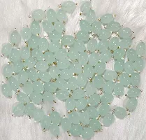 Beads  Crafts: Oval Shape Glass Hanging Beads 10mm for Jewelry Making, Necklace, Earring, Bracelet, Embroidery, Dress and DIY (Pack of 100 Pcs) (Mint Green)-thumb1