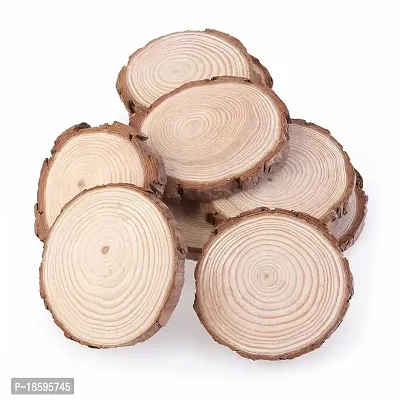 Beads  Crafts: Round Wooden Coaster Natural Bark Coaster/Slices for DIY Craft-thumb0