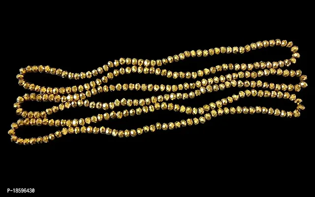 Beads  Crafts: Gold Finish Round Crystal Beads 6mm for Jewellery Making (Pack of 5 Bead Lines / 90 Beads in Each Line)
