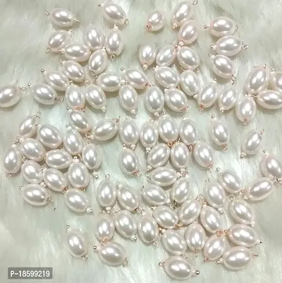 Beads  Crafts: Oval Shape Glass Hanging Beads 10mm for Jewellery Making, Necklace, Earring, Bracelet, Embroidery, Dresses (Pack of 100 Pcs) (Rose Gold)-thumb0