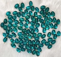 Beads  Crafts: Oval Shape Glass Hanging Beads 10mm for Jewellery Making/Necklace/Earring/Bracelet/Embroidery/Dress (Pack of 100 Pcs.) (Trans Rama Green)-thumb1