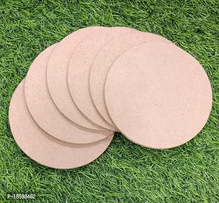 Beads  Craft: Round Shape MDF Wooden Coasters with 4mm Depth