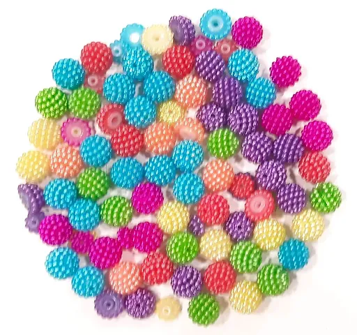 Beads & Crafts Fruit Shape Round Acrylic Beads for Art and Craft, Jewellery Making 12mm (Pack of 50 GMS, Approx 65 Pcs)