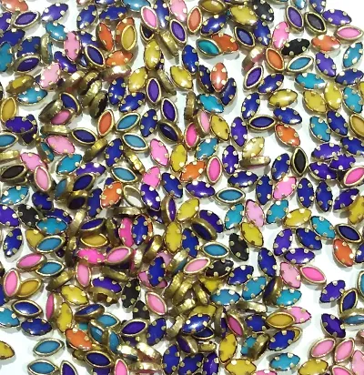 Beads & Crafts: Kundans Stones Multicolor for Jewellery Making, Bangles, Embroidery Work, Cloth Work, Craft