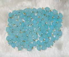 Beads  Crafts: Oval Shape Glass Hanging Beads 10mm for Jewellery Making/Necklace/Earring/Bracelet/Embroidery/Dress (Pack of 100 Pcs.) (Lite Sky Blue)-thumb1