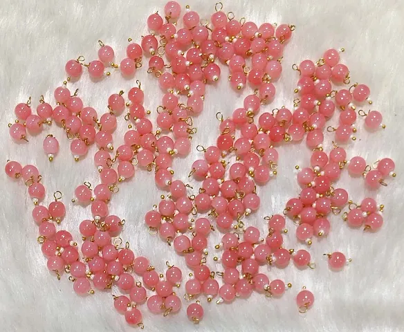 Beads & Crafts: Round Shape Glass Hanging Beads 6mm for Jewelry Making, Embroidery, Necklace, Earring, Bracelet, Dresses