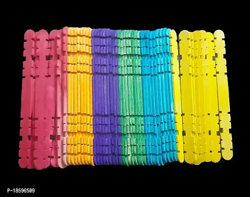 Beads  Crafts: Multicolor Zigzag Wooden Sticks 11.4cm x 1cm (Pack of 6 x 50 Sticks / 300 Pcs.)