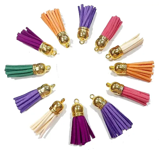 Beads & Crafts: Artificial Leather Tassels Earring Making, Craft and Decoration Purpose 4cm