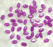 Beads  Crafts: Flat Oval Glass Hanging Beads Chocolate Beads 11mm x 8mm for Jewelry Making, Necklace, Earring, Bracelet, Embroidery, Dresses (Pack of 100 Pcs) (Magenta)-thumb1