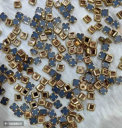 Beads  Crafts: Square Kundans Stones for Embroidery, Jewellery Making, Earring, Necklace, Craft, Decoration (Pack of 100 GMS)