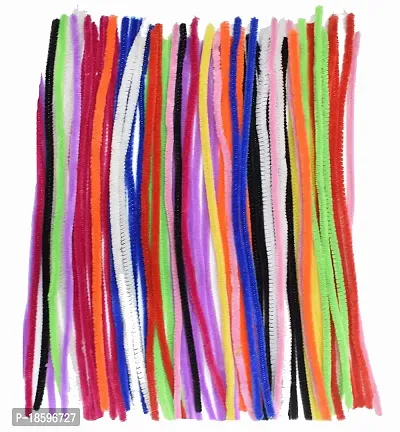 Beads  Crafts: Craft Pipe Cleaner for Hobby Crafts, Scrapbooking, DIY Accessory, Synthetic Pipe Cleaners Multicolor 12 (Pack of 100 Pcs)-thumb0