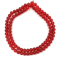 Beads  Crafts: 10mm Transparent Red Color Glass Crystal Bead Chain for Jewelry Making, Art and Craft 10mm Beads (Pack of 5 Lines / 72 Beads in Each Line)-thumb1
