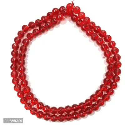 Beads  Crafts: 10mm Transparent Red Color Glass Crystal Bead Chain for Jewelry Making, Art and Craft 10mm Beads (Pack of 5 Lines / 72 Beads in Each Line)-thumb2