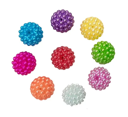 Beads & Crafts Fruit Shape Round Acrylic Beads for Art and Craft, Jewellery Making 14mm (Pack of 50 GMS, Approx 45 Pcs)