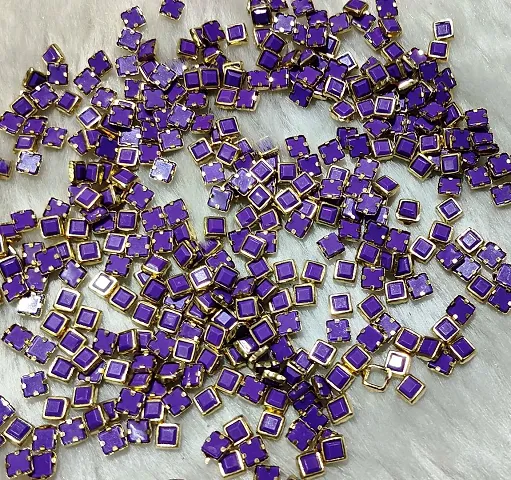Beads & Crafts: Square Shape Kundans Stones Mat Finish for Jewellery Making, Bangles, Embroidery Work, Cloth Work, Craft 4mm x 4mm