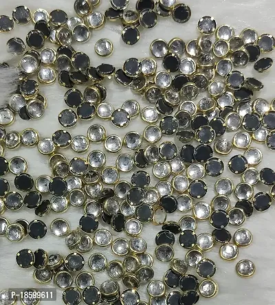 Beads  Crafts: Kundan Stone Round Shape for Embroidery, Craft and Jewelry Making (Pack of 100 GMS)