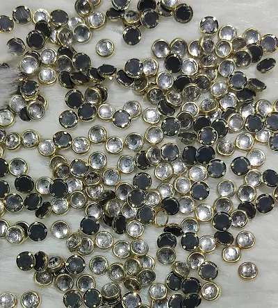 Beads & Crafts: Kundan Stone Round Shape for Embroidery, Craft and Jewelry Making (Pack of 100 GMS)