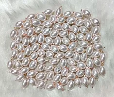 Beads  Crafts: Oval Shape Glass Hanging Beads 10mm for Jewellery Making/Necklace/Earring/Bracelet/Embroidery/Dress (Pack of 100 Pcs.) (Rose Gold)-thumb1