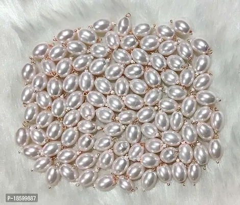 Beads  Crafts: Oval Shape Glass Hanging Beads 10mm for Jewellery Making/Necklace/Earring/Bracelet/Embroidery/Dress (Pack of 100 Pcs.) (Rose Gold)-thumb2