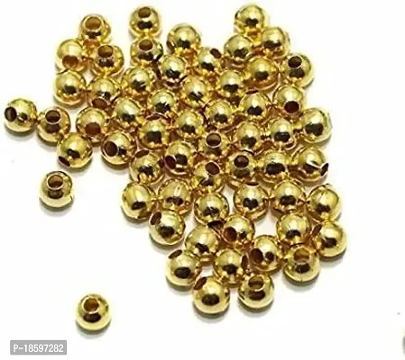 Beads  Craft: Metal Beads for Jewellery Making Gold (Pack of 100 GMS)-thumb0