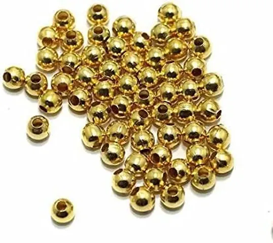 Beads & Craft: Metal Beads for Jewellery Making Gold (Pack of 100 GMS)