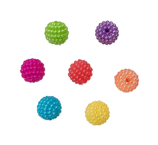 Beads & Crafts Fruit Shape Round Acrylic Beads for Art and Craft, Jewellery Making 10mm (Pack of 50 GMS, Approx 120 Pcs)