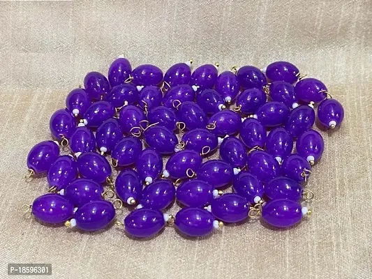 Beads  Crafts: Oval Shape Glass Hanging Beads 10mm for Jewelry Making, Necklace, Earring, Bracelet, Embroidery, Dress and DIY Kit (Pack of 100 Pcs) (Lavender)-thumb0