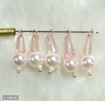 Beads  Crafts: 6mm Round Pearl Beads with Crystal Pencil for Jewellery Making, Necklace, Earring, Bracelet, Embroidery, Dress and DIY Kit (Pack of 50 GMS. / Approx. 100 Pcs) (Rose Gold)-thumb0