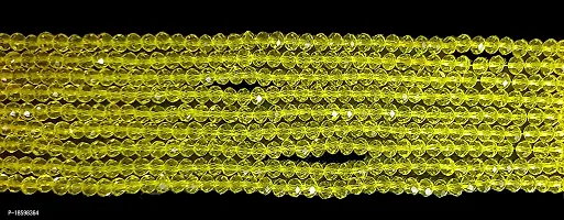 Beads  Crafts: 8mm Lemon Yellow Transparent Glass Crystal Beads for Jewellery Making, Necklace, Beading (Pack of 5 Lines / 68 Beads Per Line)